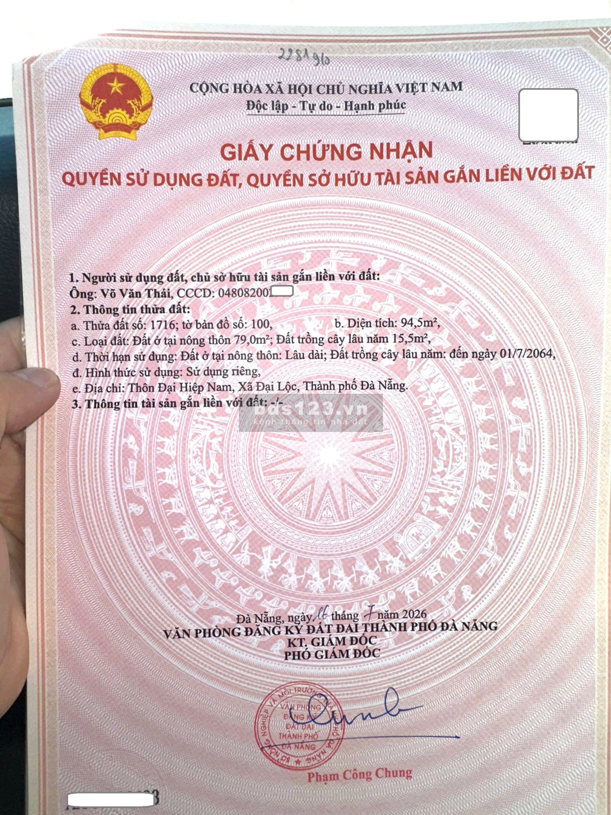 645 triệu - đất trung tâm phường Đại Lộc - TP Đà Nẵng