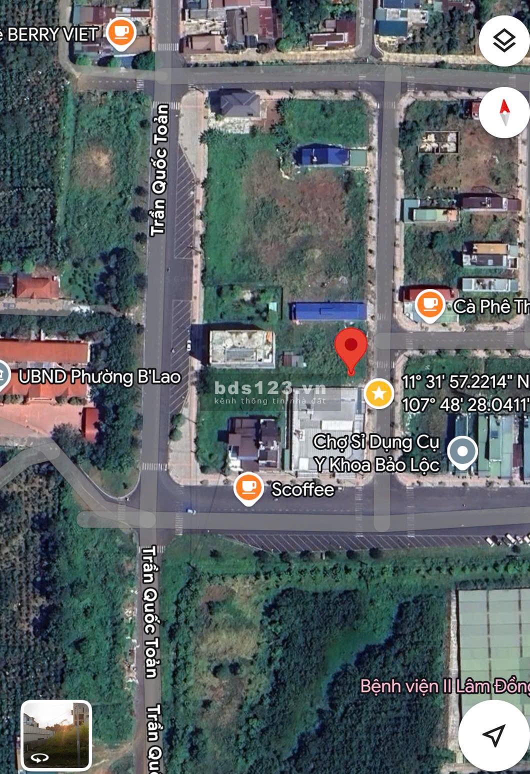 Đất Mặt tiền Khu phố 3, phường B'Lao (7 x33m = 234m2 full Thổ cư)