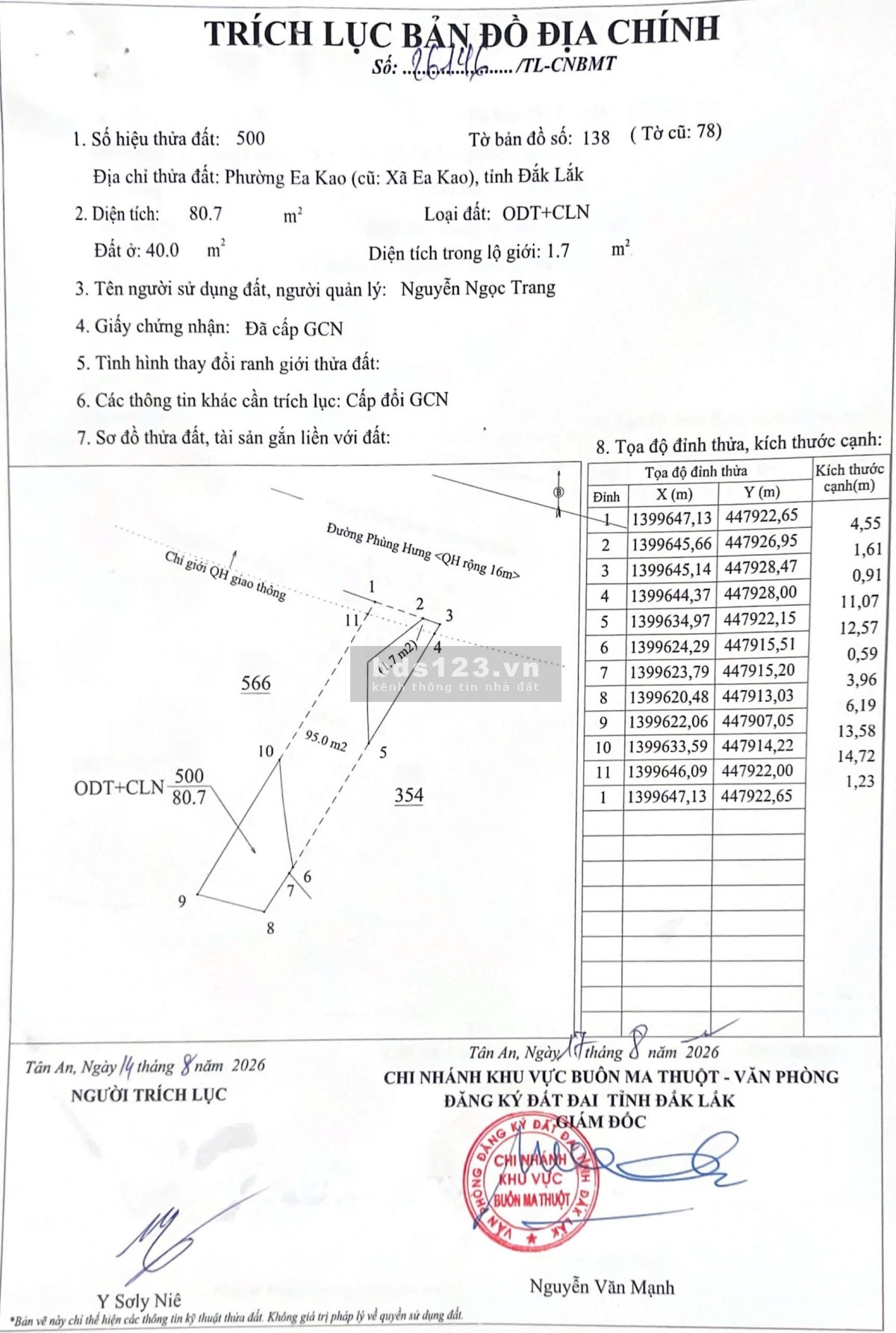 Bán nhà mặt tiền Đường Phùng Hưng, Đắk Lắk - Có sẵn dòng tiền cho thuê