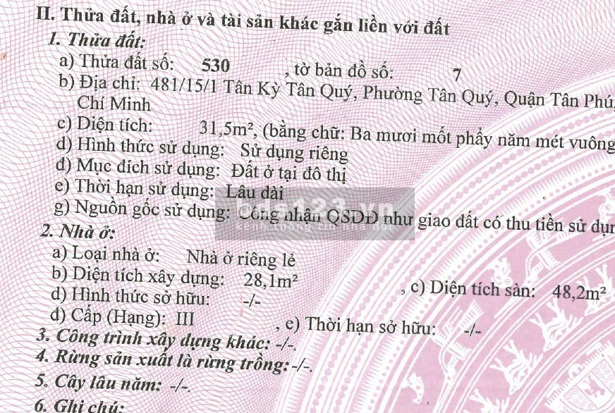Chính chủ bán nhà SHR Tân Kỳ Tân Quý đi bộ Aeon Tân Phú