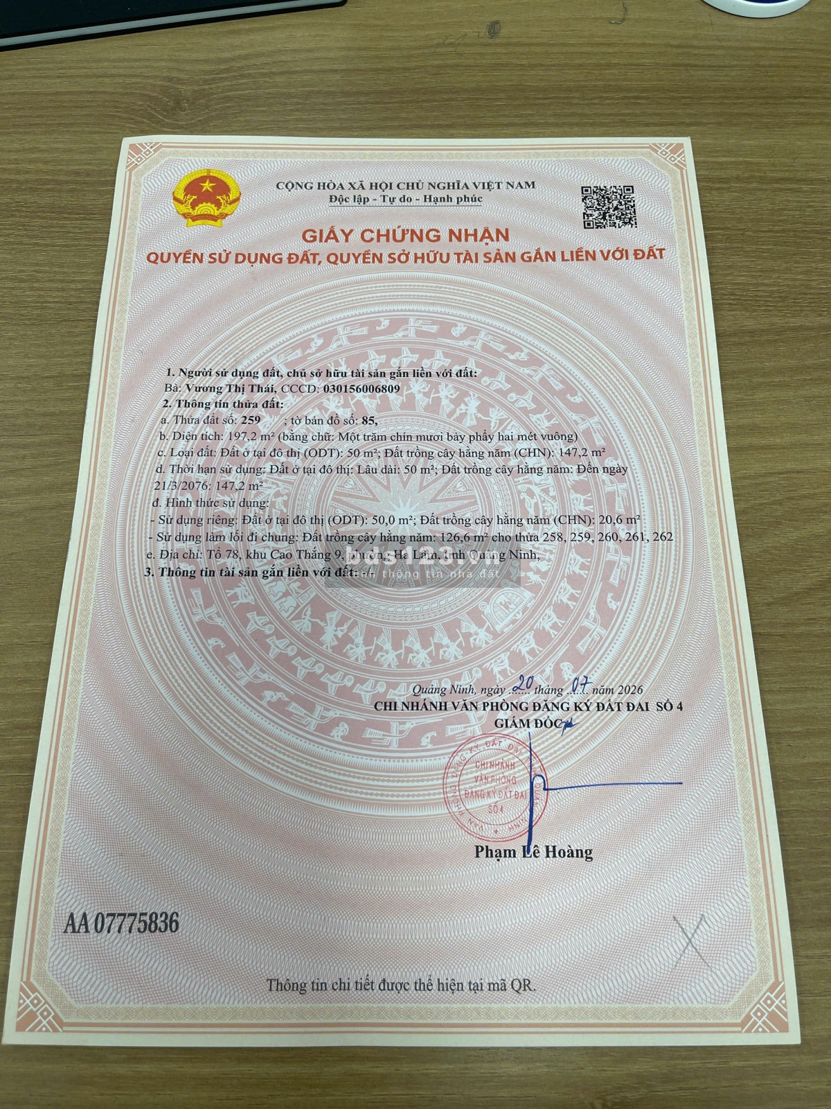 Chính chủ cần bán gấp ô đất trung tâm Cao Thắng