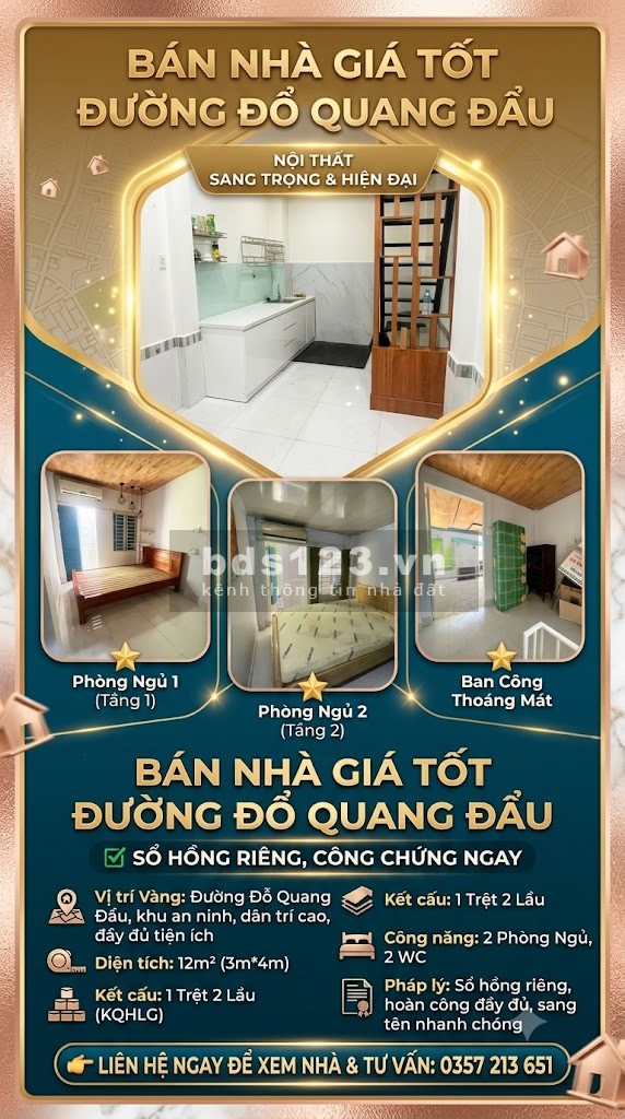 BÁN NHÀ GIÁ TỐT ĐƯỜNG ĐỔ QUANG ĐẨU – SỔ HỒNG RIÊNG,…