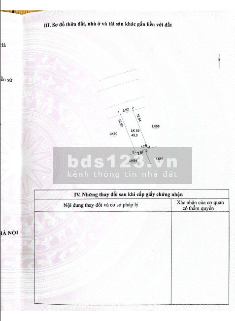 Chính chủ bán đất LK69 Huyền Kỳ, Phú Lương, 49m2 MT 4m đường 7,5m đối diện khu vui chơi