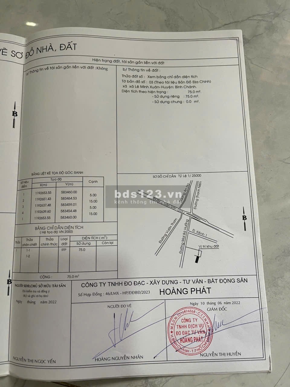 Bán Đất 75M2 - 5x15 - Xã Bình Lợi, Bình Chánh - Ngay Chợ Cầu…