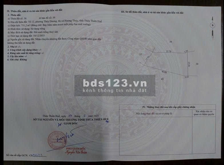 Bán khu đất 2.750m² đường Phùng Quán, Thủy Dương, TP Huế…