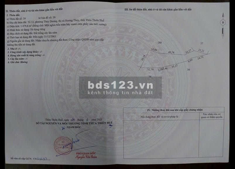 Bán khu đất 2.750m² đường Phùng Quán, Thủy Dương, TP Huế…