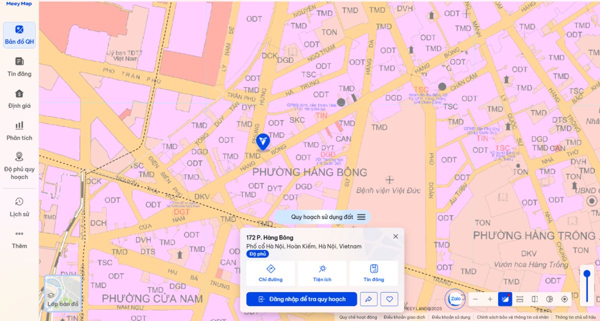 Tra cứu quy hoạch đất Hà Nội bằng website bên thứ ba Meey Map