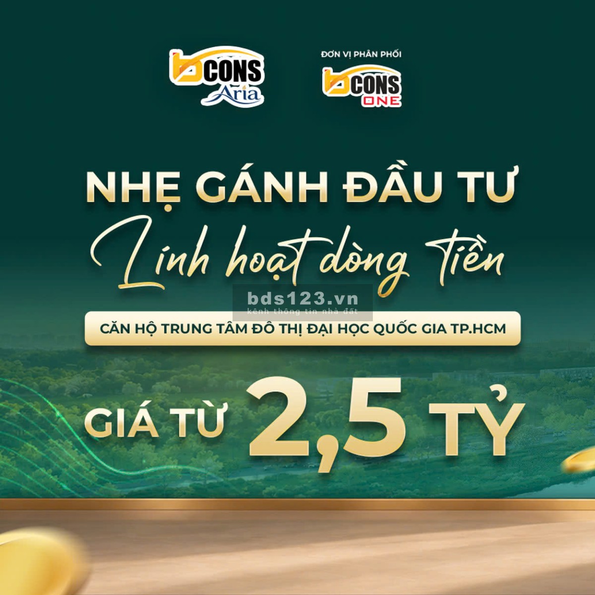 Căn hộ 2PN 2WC chỉ từ 2,5 tỷ – An cư vừa tầm