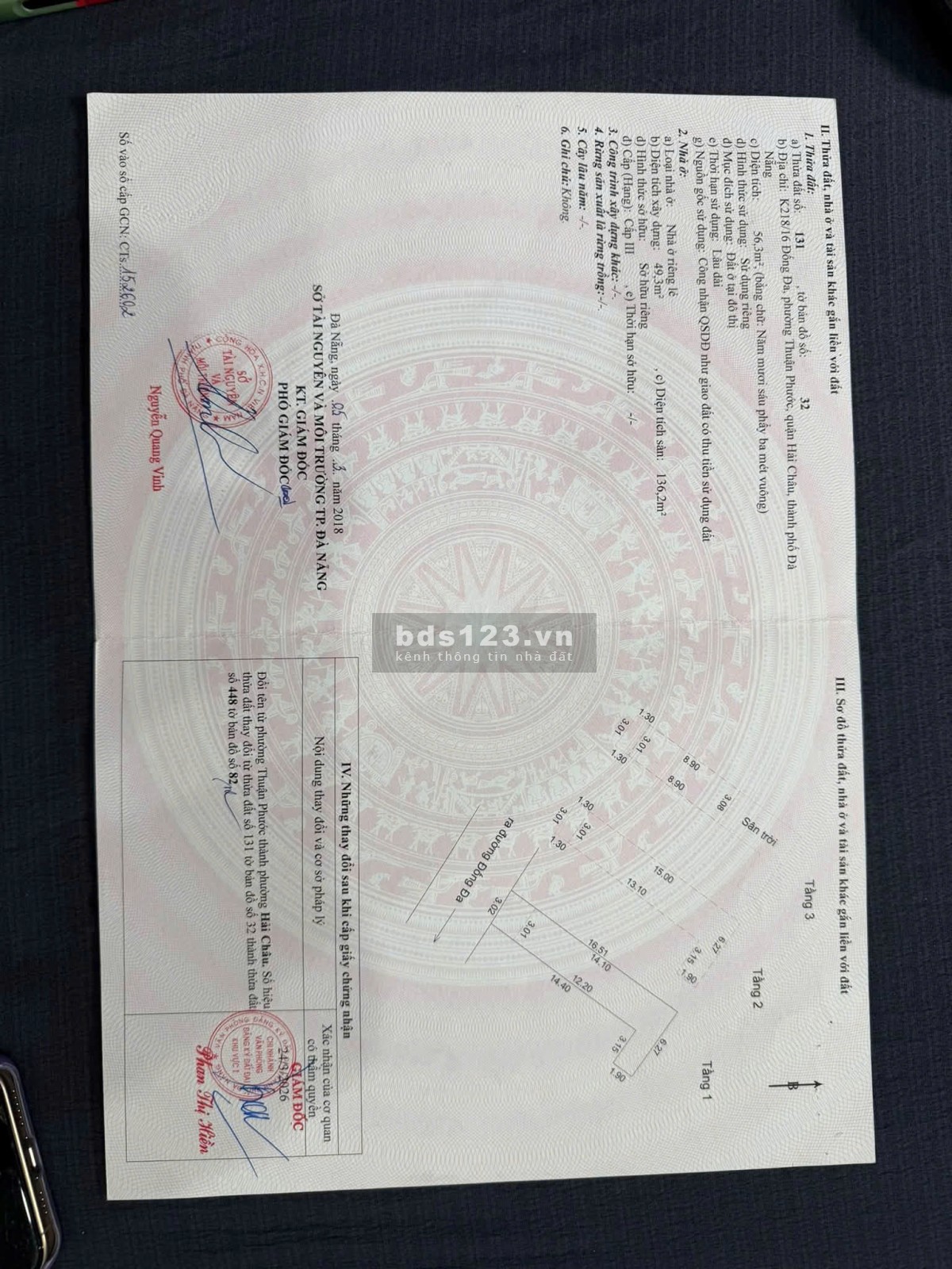 Nhà 3 tầng, kiệt Đống Đa 6m, kiệt rộng thông thoáng