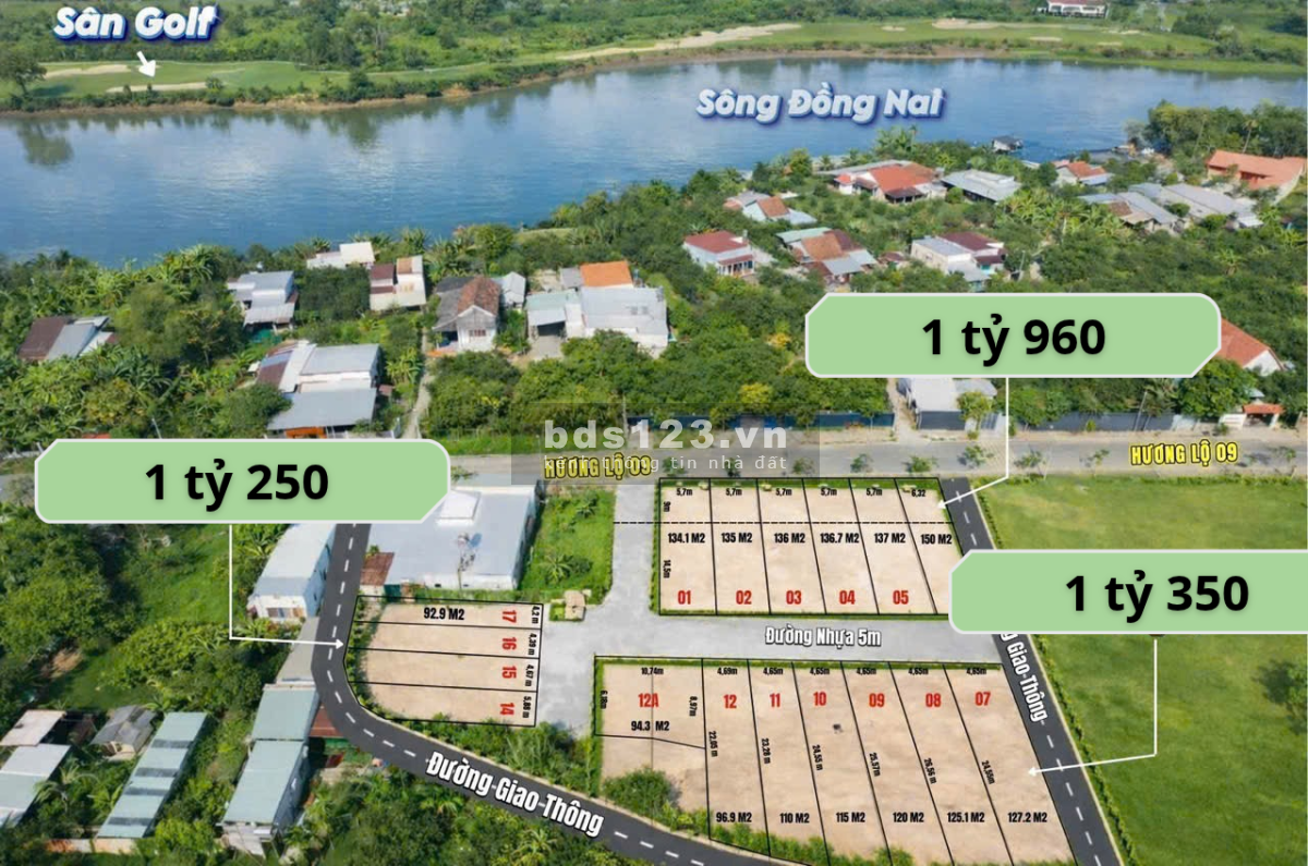 ĐẤT NỀN VIEW SÔNG GẦN CẦU HÓA AN - SHR – 136m² CHỈ 1 TỶ…