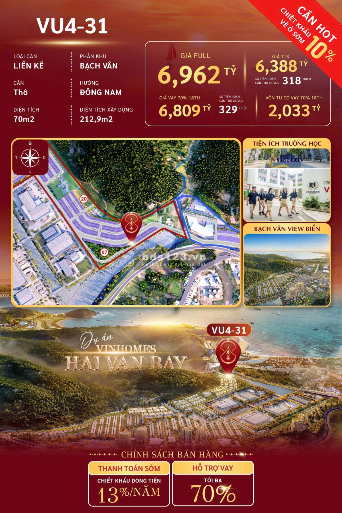  CĂN HOT - VINHOMES HẢI VÂN BAY Cơ hội sở hữu siêu phẩm…