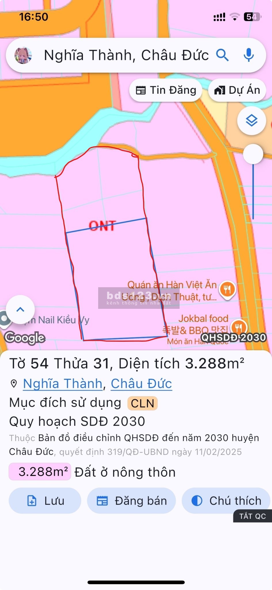 Chính Chủ Bán Quỹ Đất 5.380 m² – Sát Khu Tái Định Cư…