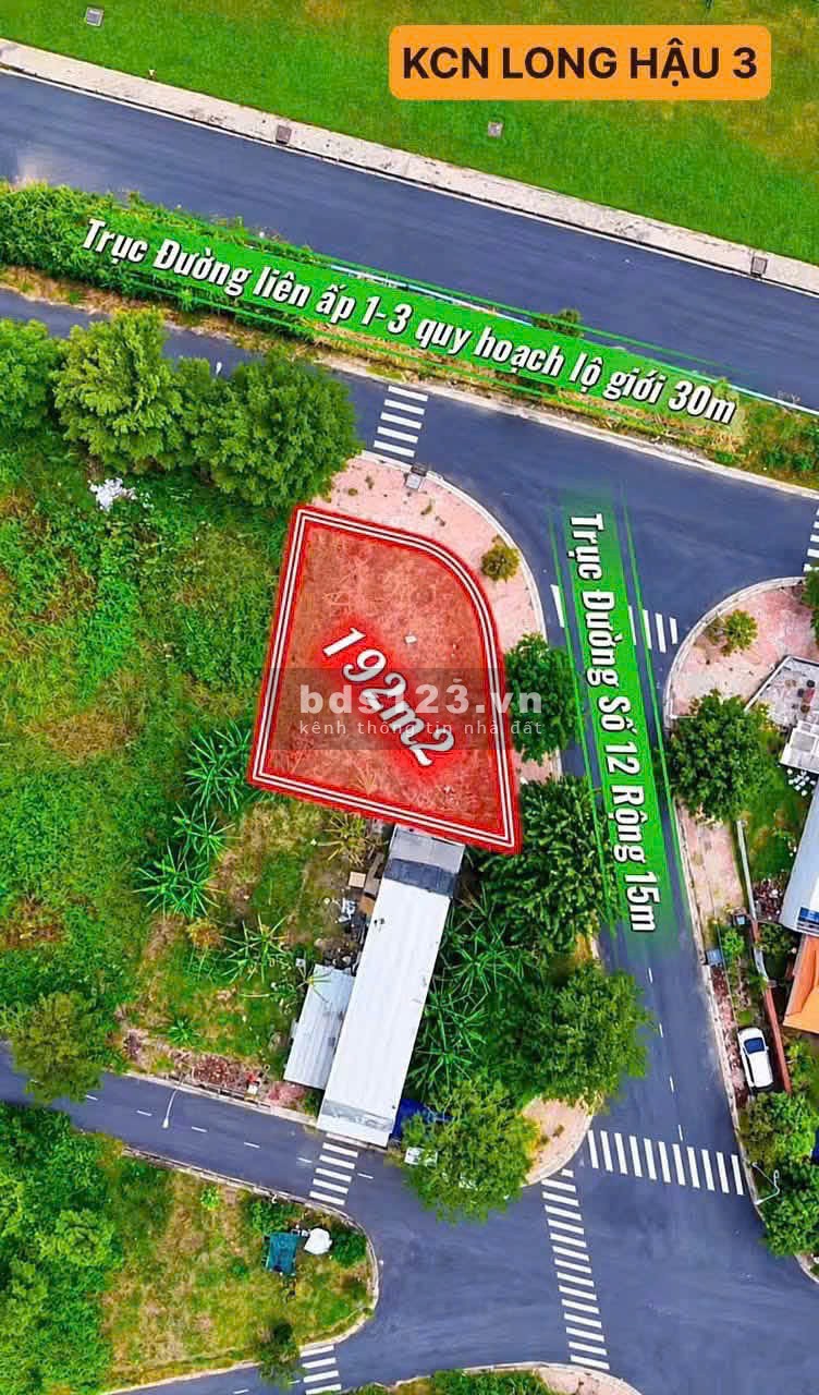 BÁN LÔ GÓC 2 MẶT TIỀN ĐƯỜNG NHỰA KHU DÂN CƯ THÁI SƠN LONG HẬU