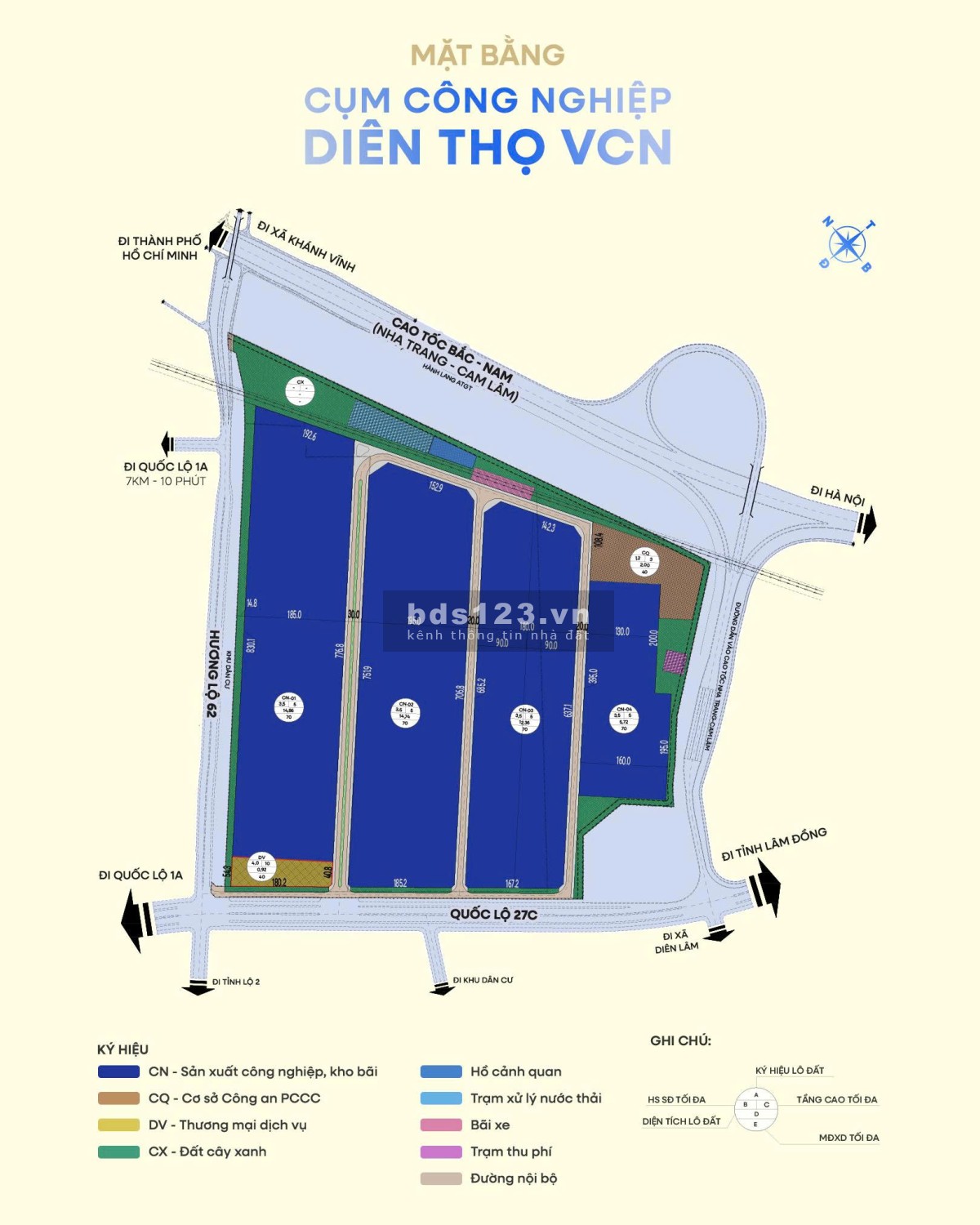 Chính chủ: Đất công nghiệp | Kho bãi | Logistics - CCN Diên Thọ VCN gần Nha Trang - dt >5.000m²
